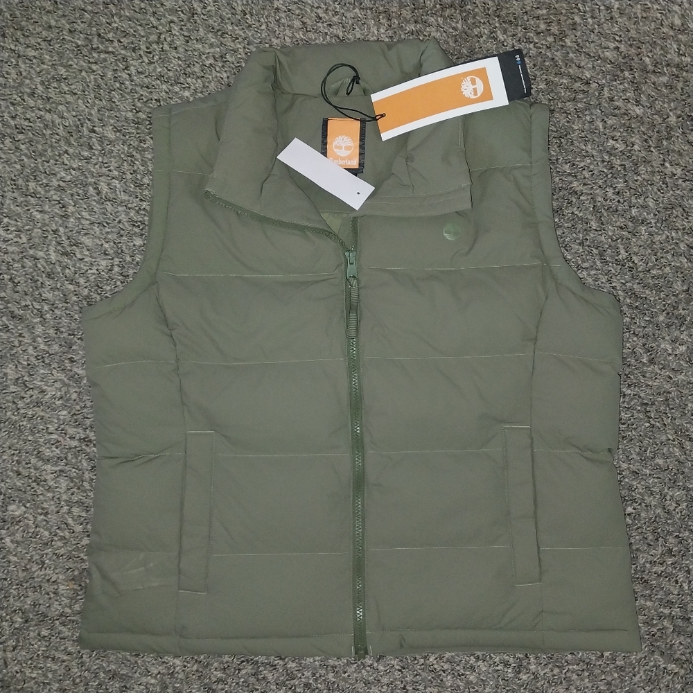 MENS TIMBERLAND OLIVE VEST NEW